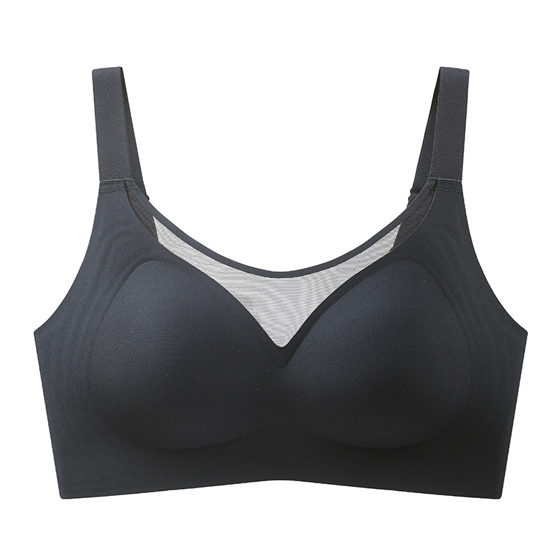 薄型、大きな胸、小さなチューブトップ、露出防止下着、女性用固定カッププッシュアップたるみ防止ワイドサイドブラ|undefined