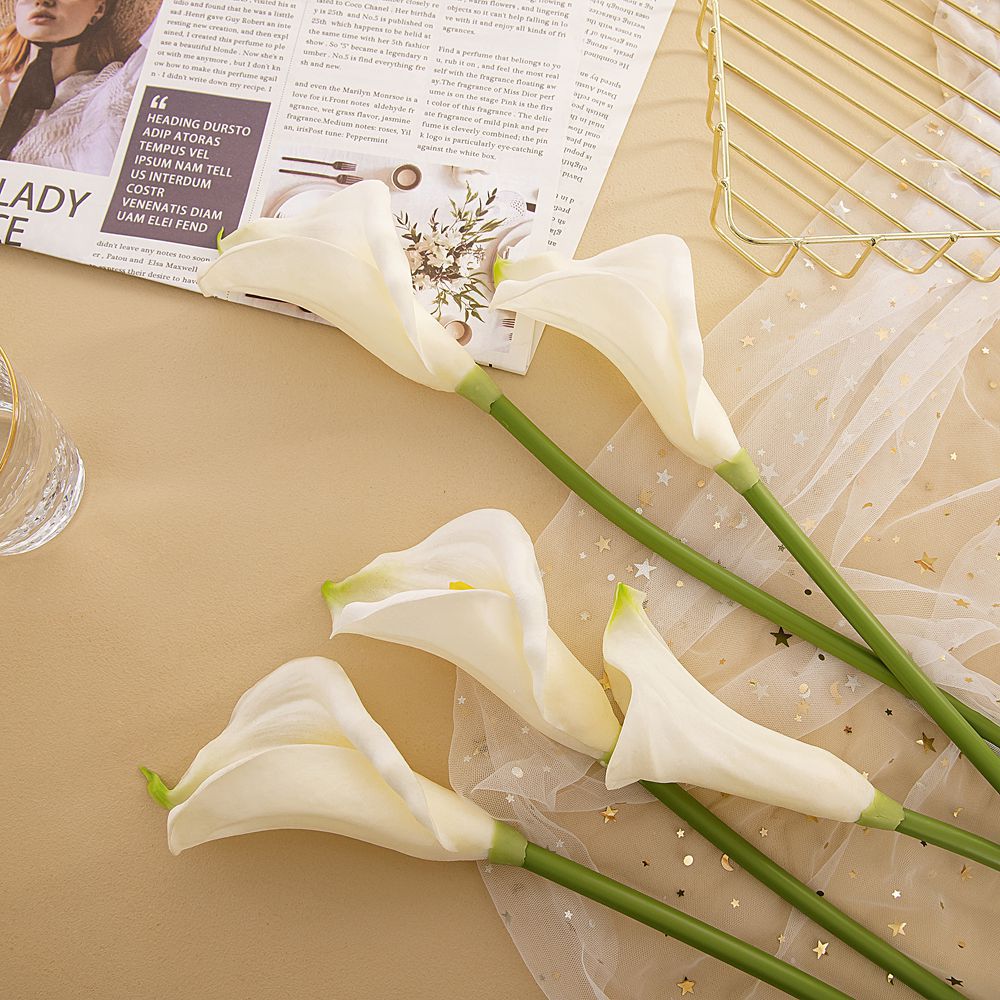 廠家海芋花長枝馬蹄蓮仿真花手捧花外貿家居裝飾婚慶假花MW01505