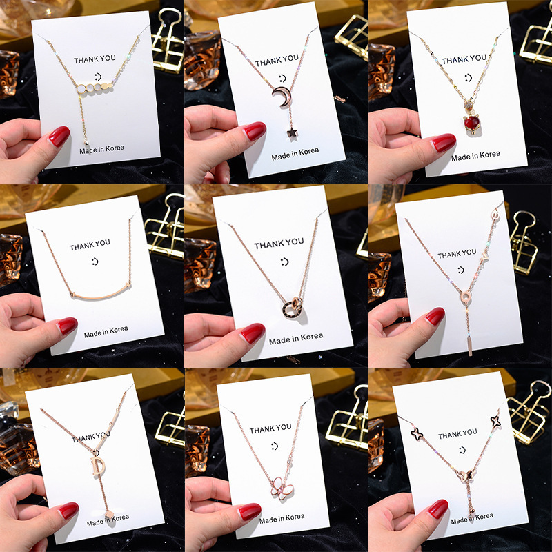 Titanium steel non-fading design necklace women non-fading summer clavicle chain simple versatile pendant fashion jewelry wholesale