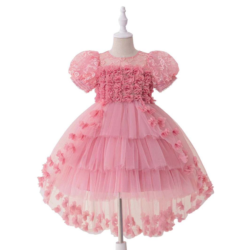Vestidos para niños, vestidos de princesa, banquetes de cumpleaños, vestidos de cola, vestidos de fiesta para niñas de flores, vestidos de lavado de cumpleaños para bebés