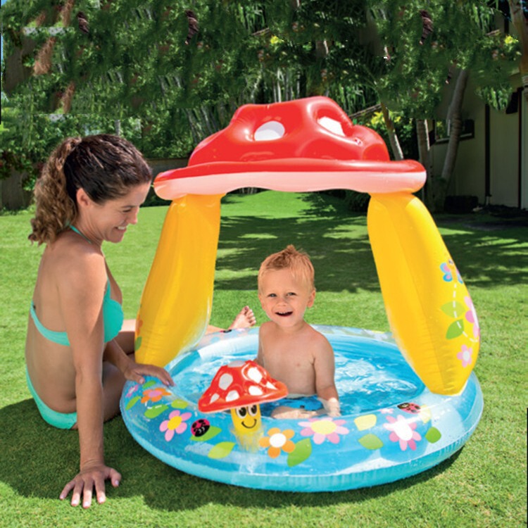 Intex57114 Mushroom Sunshade Pool Ice Cream Splash Pool Ball Pool Playhouse Bouncy Fun Toys