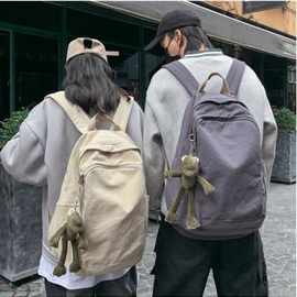 书包女大学生韩版高中原宿ulzzang帆布背包大容量日系简约双肩包