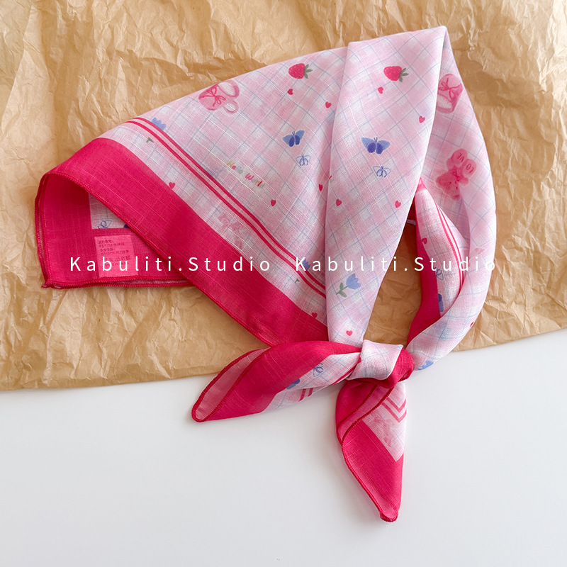 레이디 하우스 58 이미테이션 린넨-레드 핑크