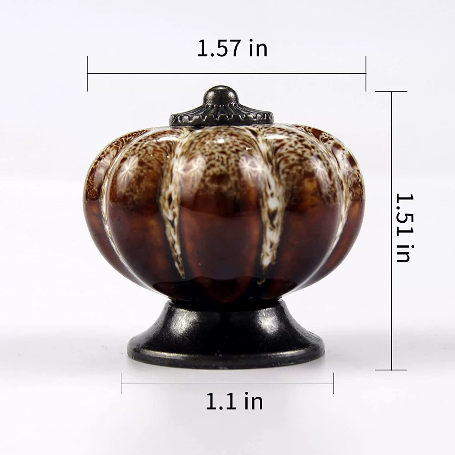 Cross-border Amazon Cabinet Pumpkin Shape Ceramic Handle Retro Cabinet Drawer American Handle