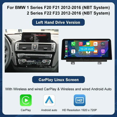 10.25''CarPlay Car Multimedia Display Screen for Bmw 1/2 Series NBT System (Car display) - 1025inch-left-rudder-12-series-nbt-system