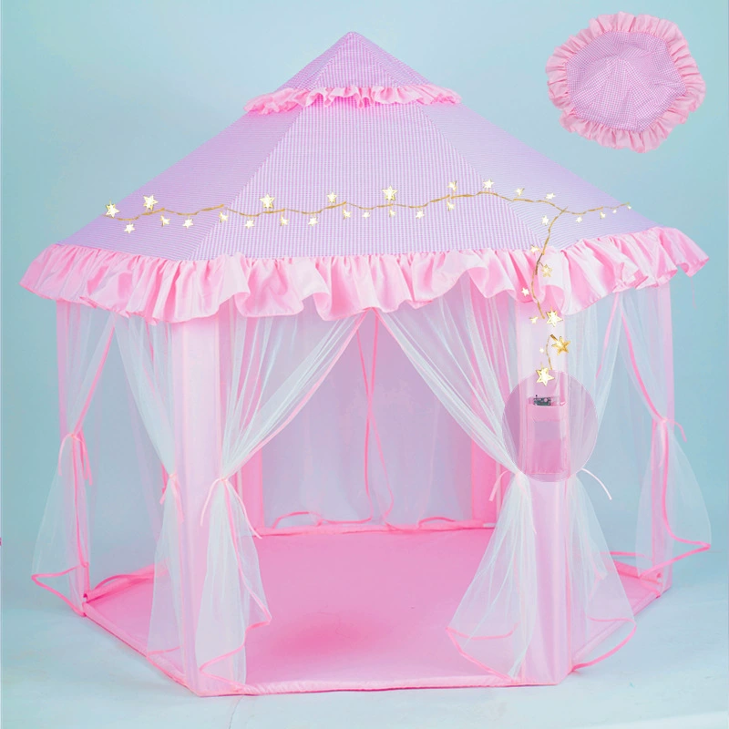 Tent indoor, hexagonal castle for princess, mosquito repellent, mosquito net, storage system, playhouse