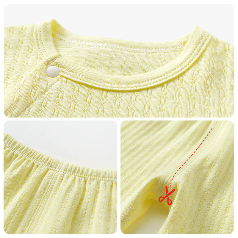 Ropa interior para niños traje primavera y otoño invierno Bebé puro algodón niños y niñas tocando fondo cálido ropa dividida bebé otoño ropa pantalones largos