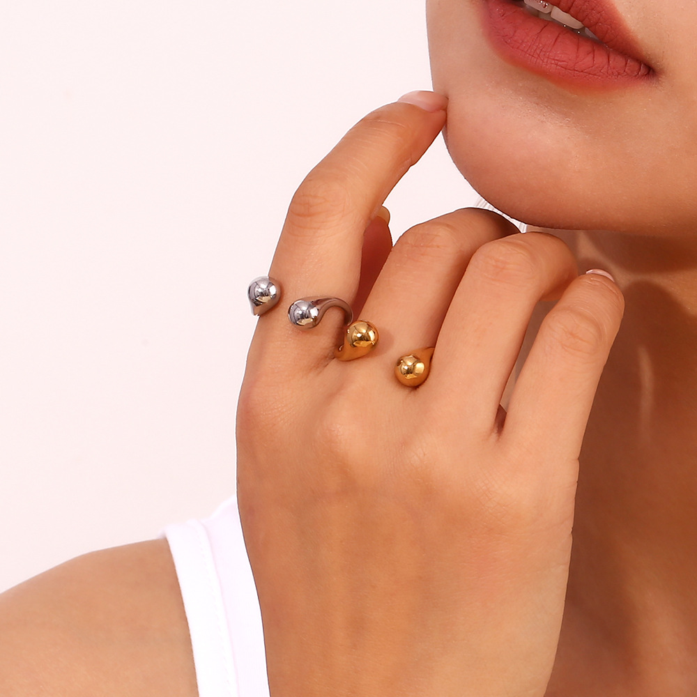 7g Weight 0.03µm-0.05µm Gold Plating Thickness PVD Coated Gold Plating Process 18K Real Gold Plated Plating Material Stone-Free Inlay Material Rings Classification 1 Piece Quantity Banquet, Party Occasion 304 Stainless Steel Material Water Droplets Pattern Women's Gender Elegant, Simple Style Style Waterproof Non Tarnish Craft PVD Coated Real Gold Plated 18K Gold Water Droplets Stainless Steel Elegant Simple Style Waterproof Non Tarnish Rings Bracelets 7
