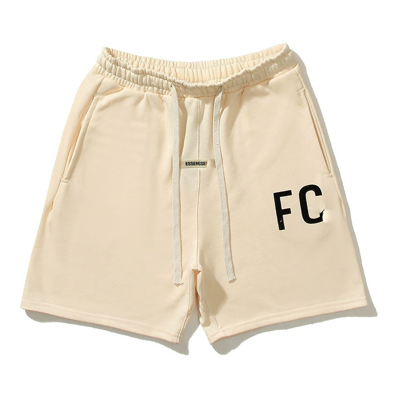 High-version FOG main line ESS trendy brand shorts flocking printed summer loose terry cloth sports and casual trousers men