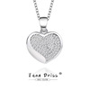 Scandinavian necklace heart shaped, fashionable accessory, pendant, silver 925 sample, European style