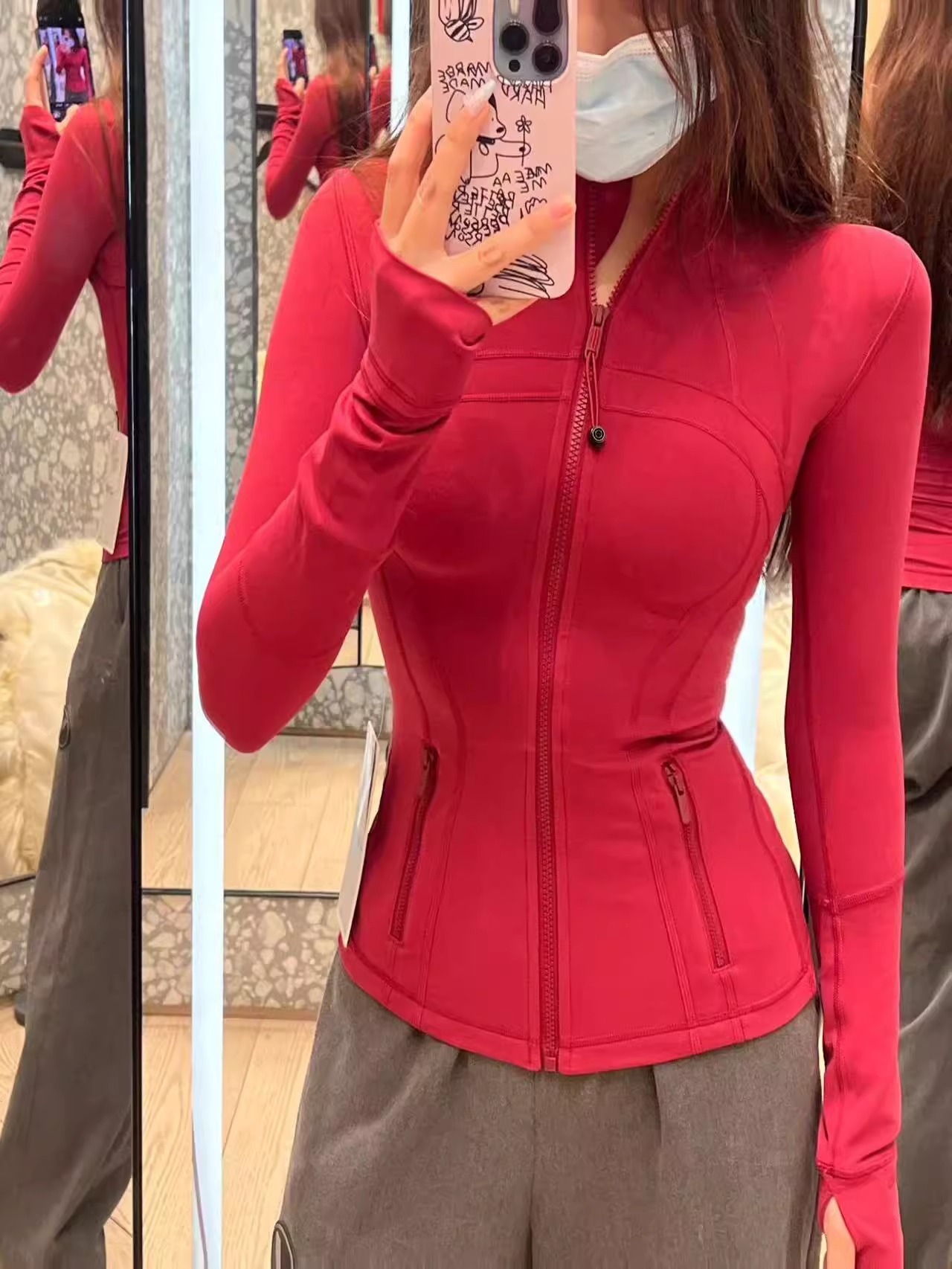 Lu's Same Style Yoga Wear for Women, Defina Top, Autumn and Winter Sports Jacket, Brushed Hooded Sun Protection Clothing, Fitness Jacket 2