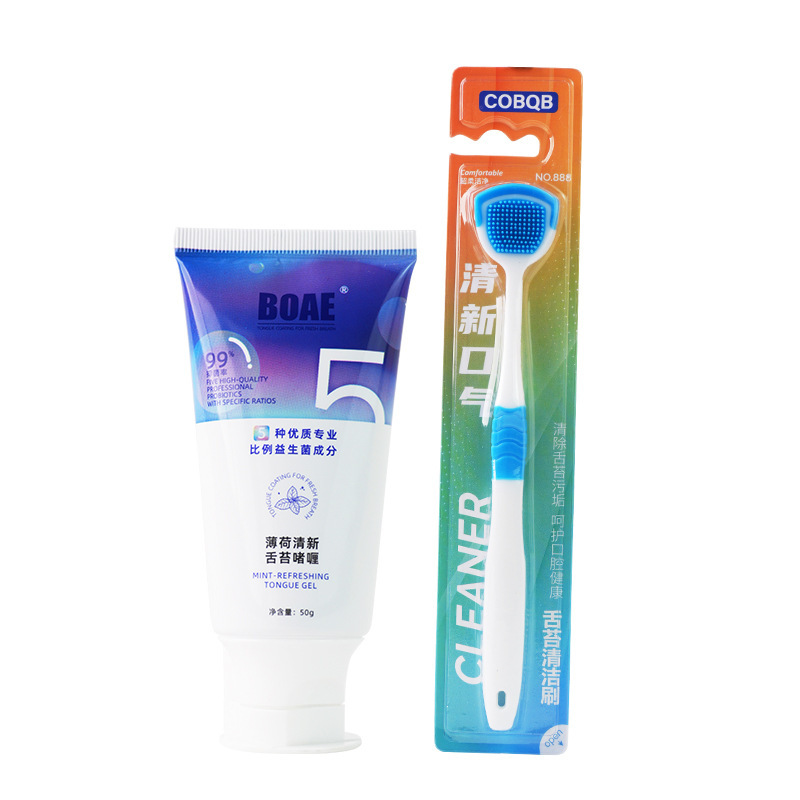 Gel limpiador de pelaje de lengua desechable, aliento fresco y olor peculiar, crema portátil de pelaje de lengua, fabricante de raspado de pelaje de lengua