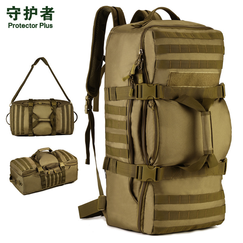 Guardian 60-Liter Dual-Purpose Luggage Bag, Multi-Purpose Backpack, Handbag, Travel Large-Capacity Luggage, Mountaineering Backpack