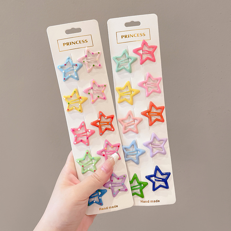 Linda estrella y2g horquilla hembra clip lateral flequillo BB clip horquilla para niños dopamina clip de color tocado