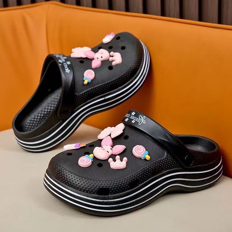 [쓰리라인 크록스] 블랙 [피기]