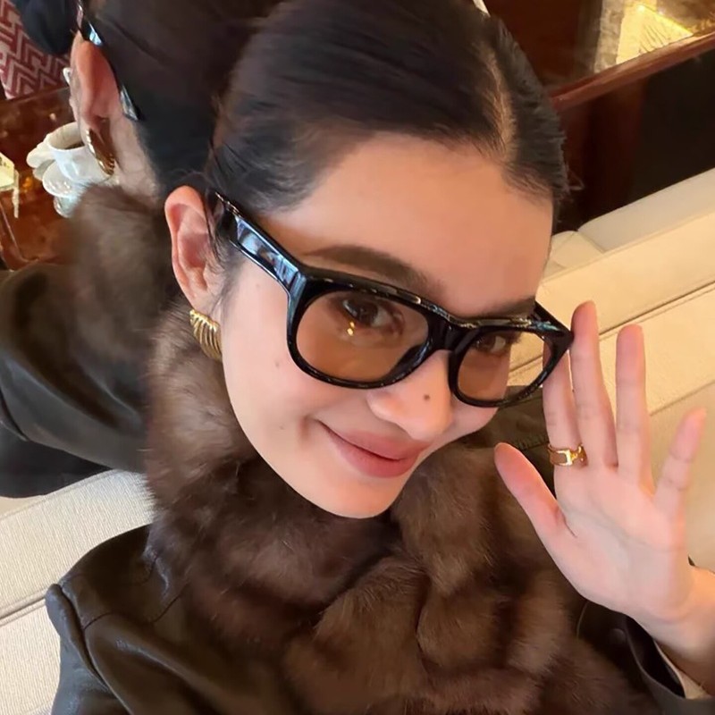High-End Old Money Style Retro Large Frame Brown Sunglasses for Women, Street Style, Round Face Styling, Anti-Uv Sunglasses