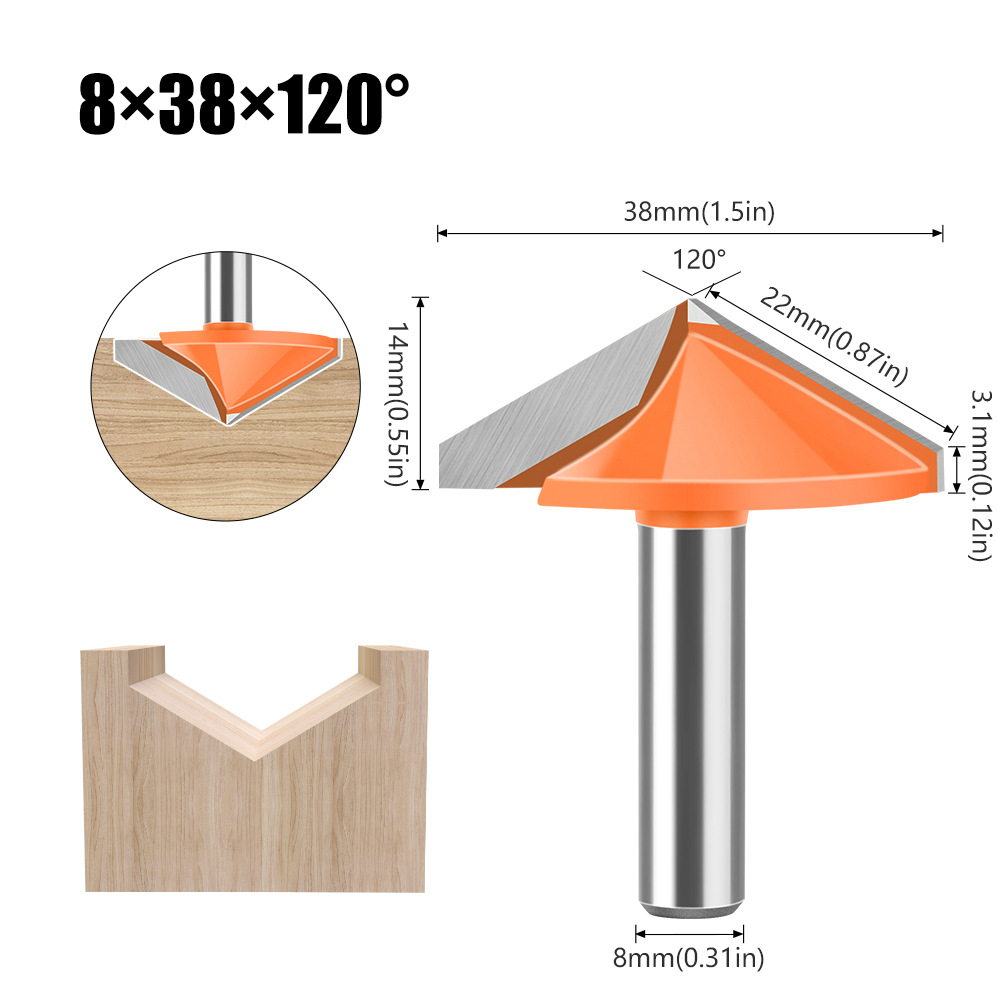 8mm mango 60 grados 90120 grados 150 grados 3D cuchillo en forma de V cuchillo 3D cuchillo de talla de la computadora cuchillo de carpintería cuchillo en forma de V cortador de fresado