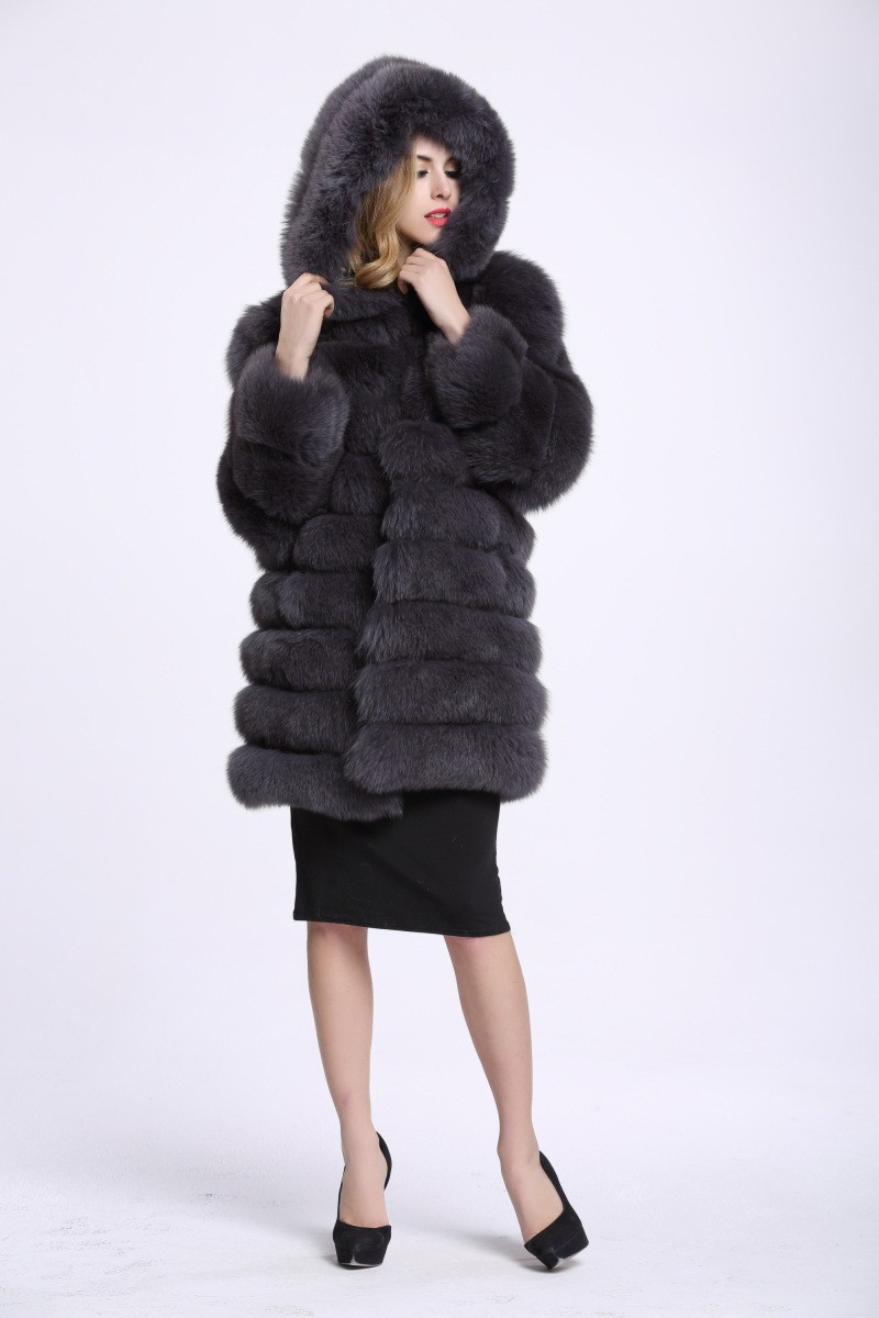 Women's Clothing Haining fur fox fur coat new long women's leisure long sleeved warm coat_voghion.com