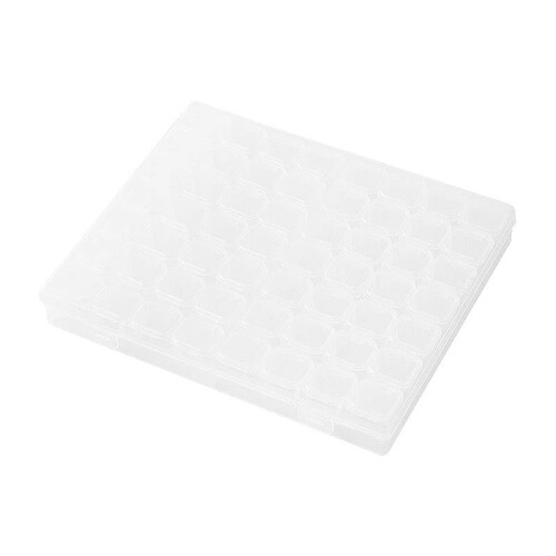 Nail Art Accessories Storage Box, Disassembles into 56 Compartments, Transparent PP Plastic Box for Jewelry and Small Particles, Desk Organizer