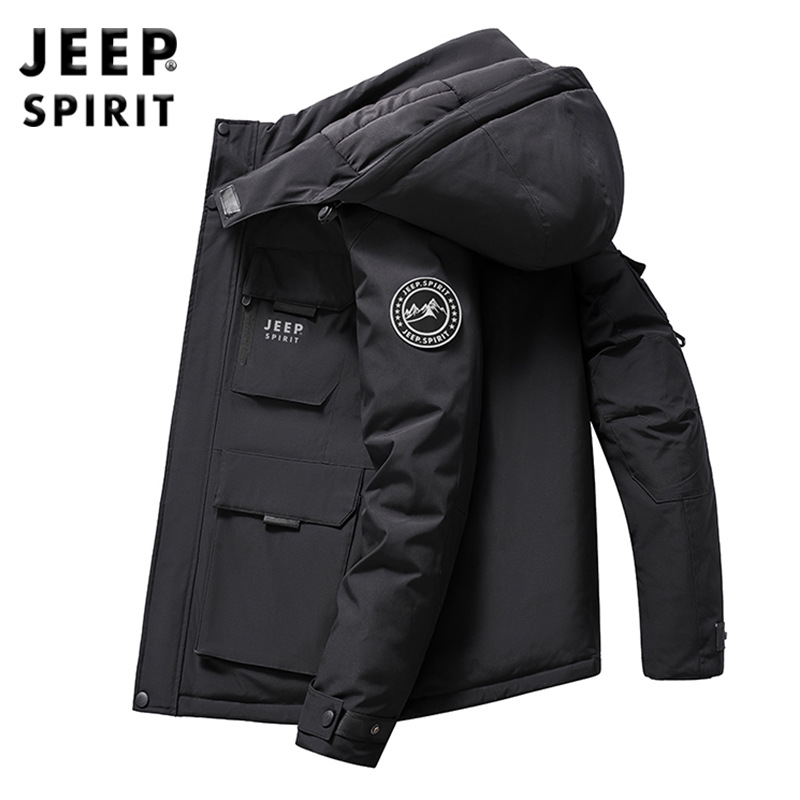 JEEP吉普2024冬季防风衣连帽加厚棉衣宽松休闲大码工装外套88979