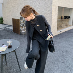 実写高級感ベストスーツ女性春秋2025新型超火流行三点セット小香風韓系