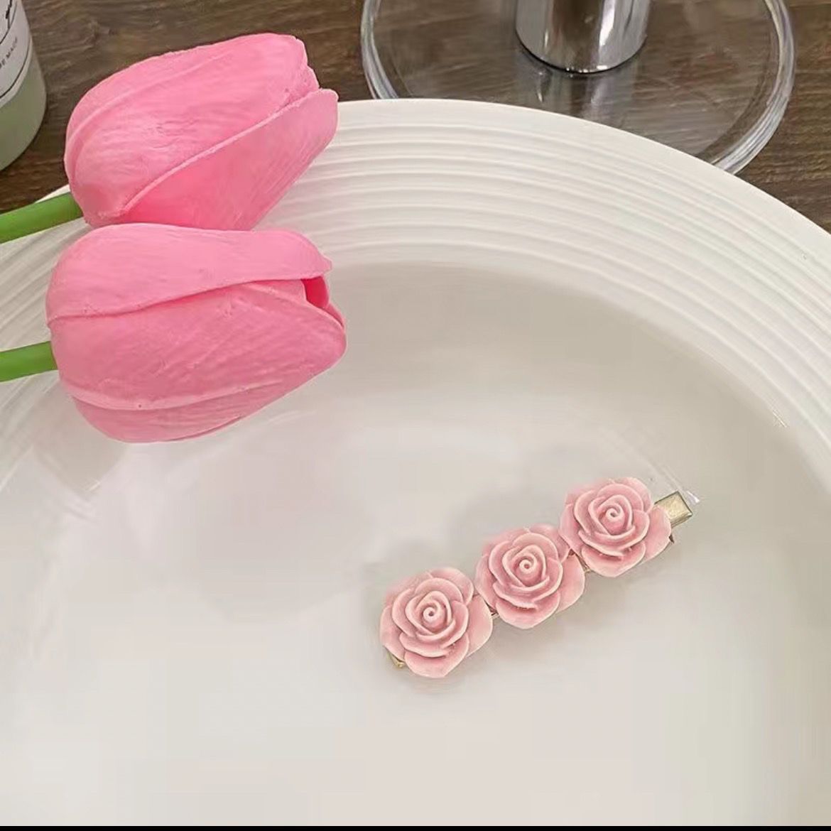 10g Weight Hair Clip Hair Accessories Type 1 Piece, 1 Pair Quantity Holiday, Daily Occasion Plastic Material Flower Pattern Women's Gender Sweet, Simple Style Style Women's Sweet Simple Style Flower Plastic Hair Clip 6