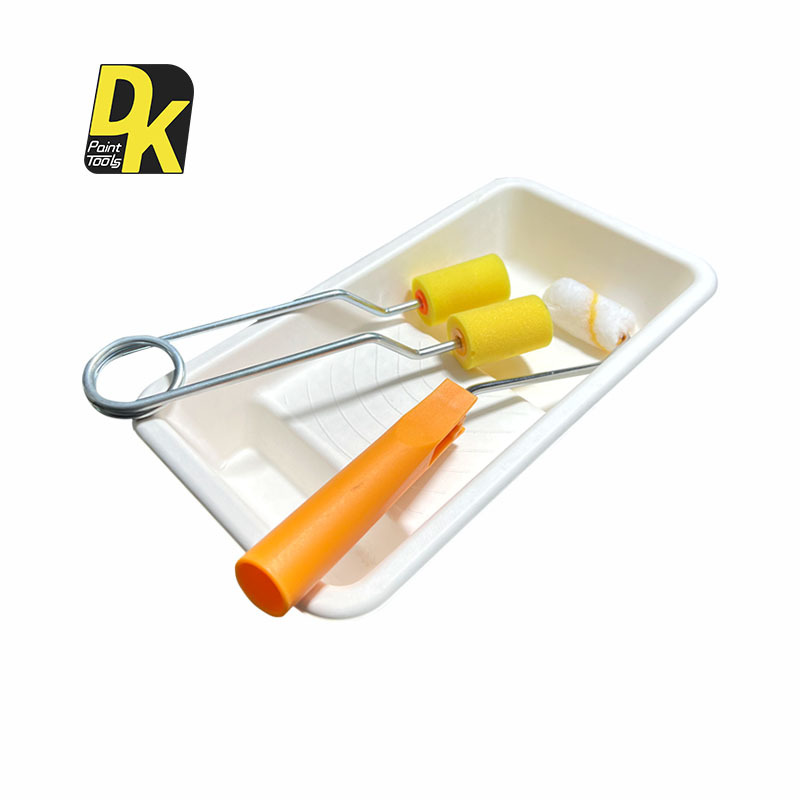 欧标环保纸浆油盘 甘蔗渣秸秆滚筒刷可降解油漆涂料托盘 4寸油盘