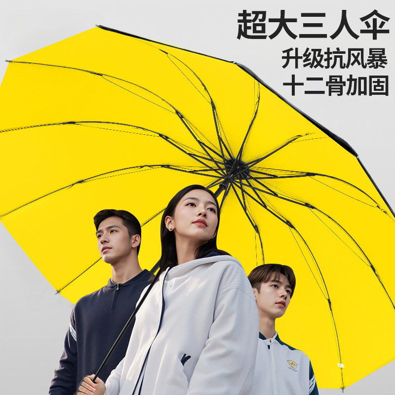 大雨対策傘、厚く強化された男性用折りたたみ傘、特大傘、大雨専用手動ダブル大型傘|undefined