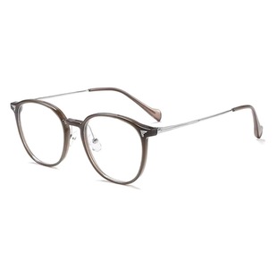 Little Red Book same Style Coconut gray myopia glasses female student degree slimming cold tea round frame plain glasses 01247