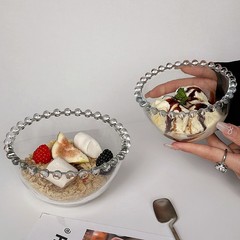 高颜値ins真珠辺ガラスオート麦ヨーグルトボウルアイスクリームアイスクリームボウル朝食フルーツサラダデザートボウル