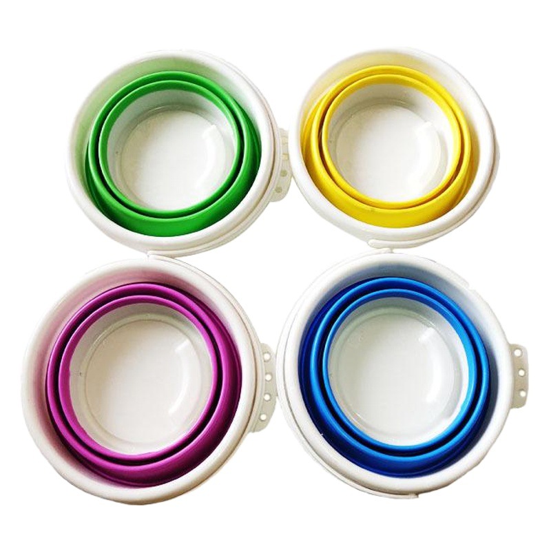 Cubo plegable multifuncional portátil de silicona de plástico cubo de la pesca suministros de arte al aire libre boceto titular de la pluma