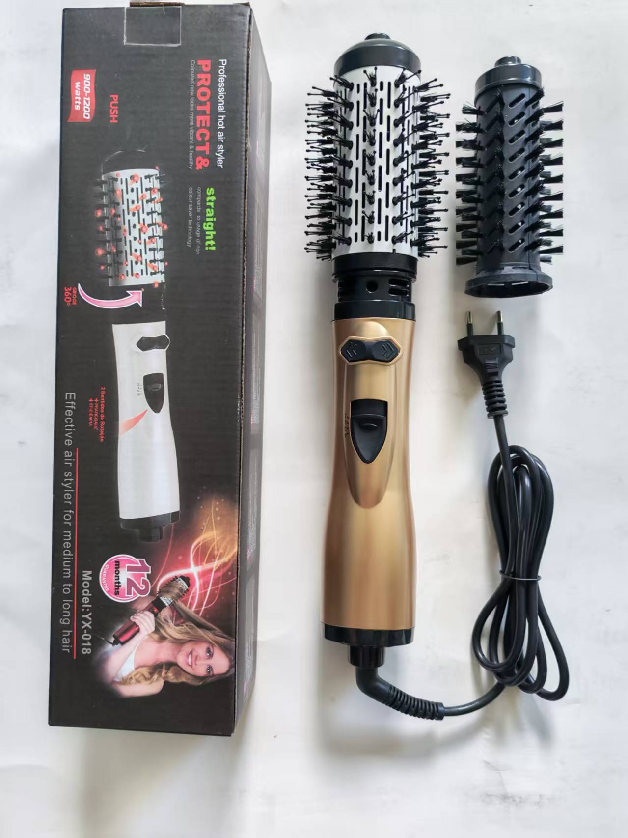 Peine secador de pelo automático transfronterizo para rizar y alisar, peine secador de pelo multifuncional dos en uno, temperatura constante, peine de aire caliente esponjoso y no dañino