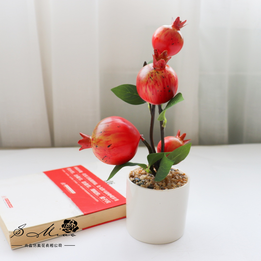 Flores falsas frutas pastorales de alta calidad pequeñas flores de bonsai de simulación de moda decoración creativa plantación verde artificial simulación de maceta image 7