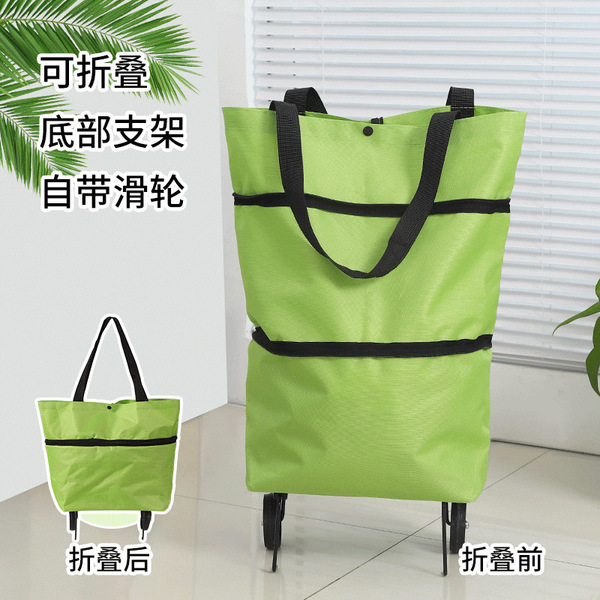[New Product with Free Shipping] Shopping Bag with Wheels, Portable Grocery Shopping Cart, Foldableable Tug, Large Capacity for Women
