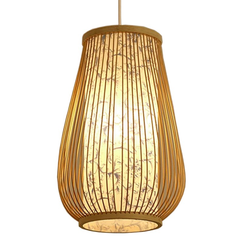 Lámpara de bambú de estilo chino pastoral Zen cama y desayuno restaurante olla caliente restaurante lámpara Casa de Té de estilo japonés balcón lámpara de linterna de Bambú