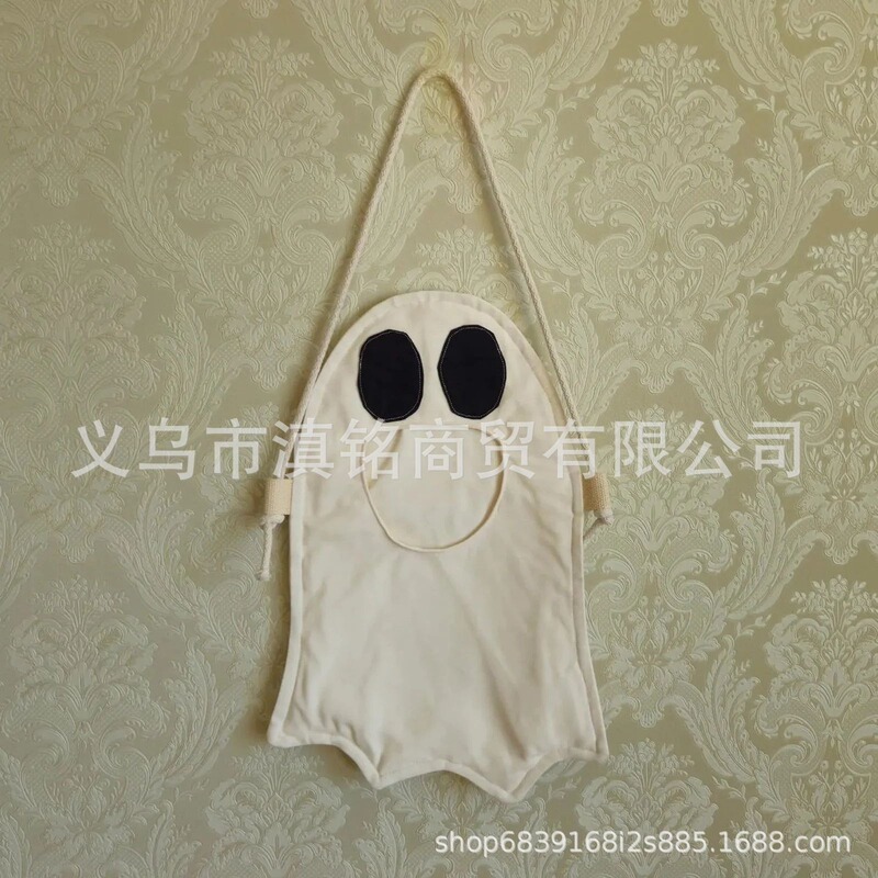 跨境创意可爱鬼糖果袋万圣节鬼肩包图案不给糖就捣蛋儿童糖果袋|undefined