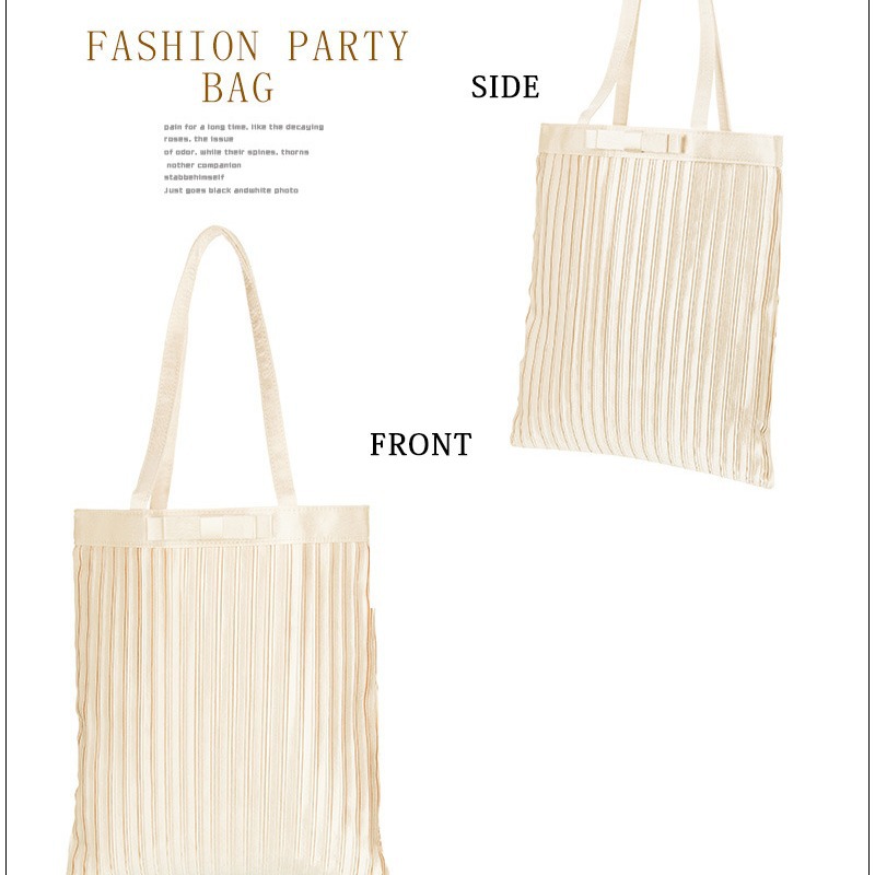 Cuiying estilo japonés de las mujeres bolso de hombro de satén de gran capacidad bolsa de mano a rayas bolsa de regalo B5556