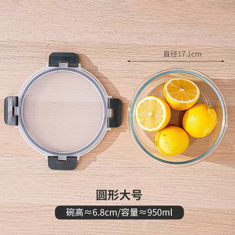 Tuppers rectangulares de vidrio borosilicato con tapa, grado alimenticio