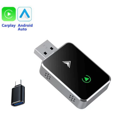 Smart Button Wireless Carplay Box Android Auto Two-In-One Wired to Wireless Adapter for Car Use (Simsiz CarPlay və Android Auto) - k3-silver-english-neutral-overseas-version