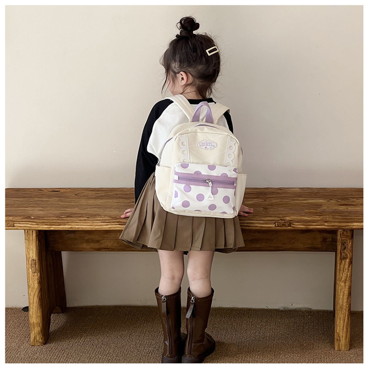Waterproof Anti-theft Polka Dots Lace School Kids Backpack display picture 5