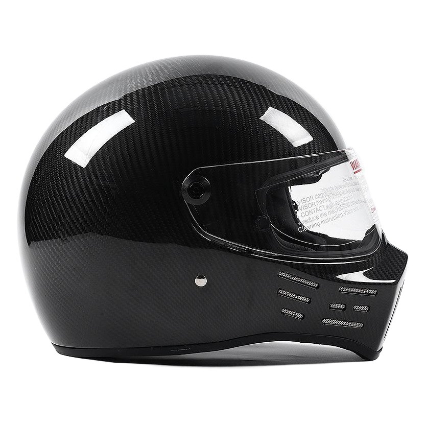 Casco de fibra de carbono retro hombre motocicleta cascos completos hembra eléctrica locomotora cascos corriendo casco fábrica Comercio exterior Cruz espejo
