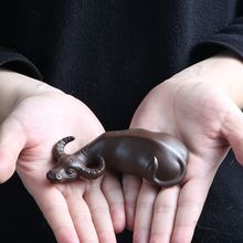 紫砂茶宠牛转乾坤茶玩金蟾蜍摆件手工雕塑茶盘茶道具可养厂家严选