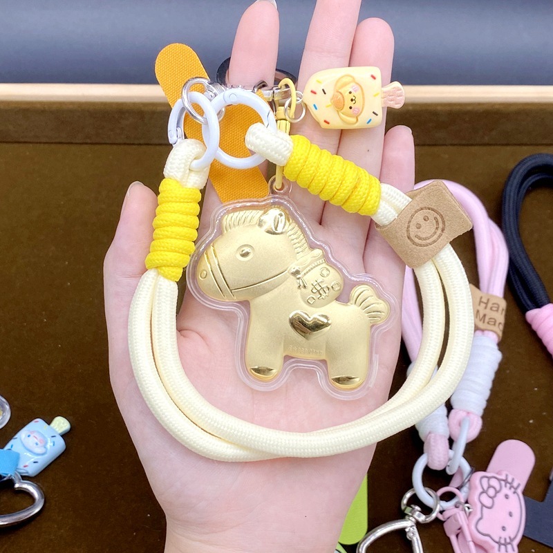 水貝人気ラブブゴールドキーホルダー LABUBU バッグペンダントパンダペンダント携帯電話チェーン漫画卸売|undefined