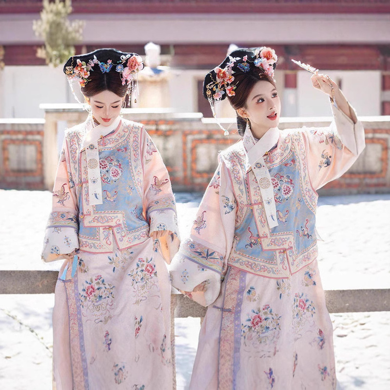 Photography Gege Clothing Hanfu Qing Dynasty Ancient Costume Princess Vest Qing Dynasty Cheongsam Full Set Gege Clothing Photo Clothing