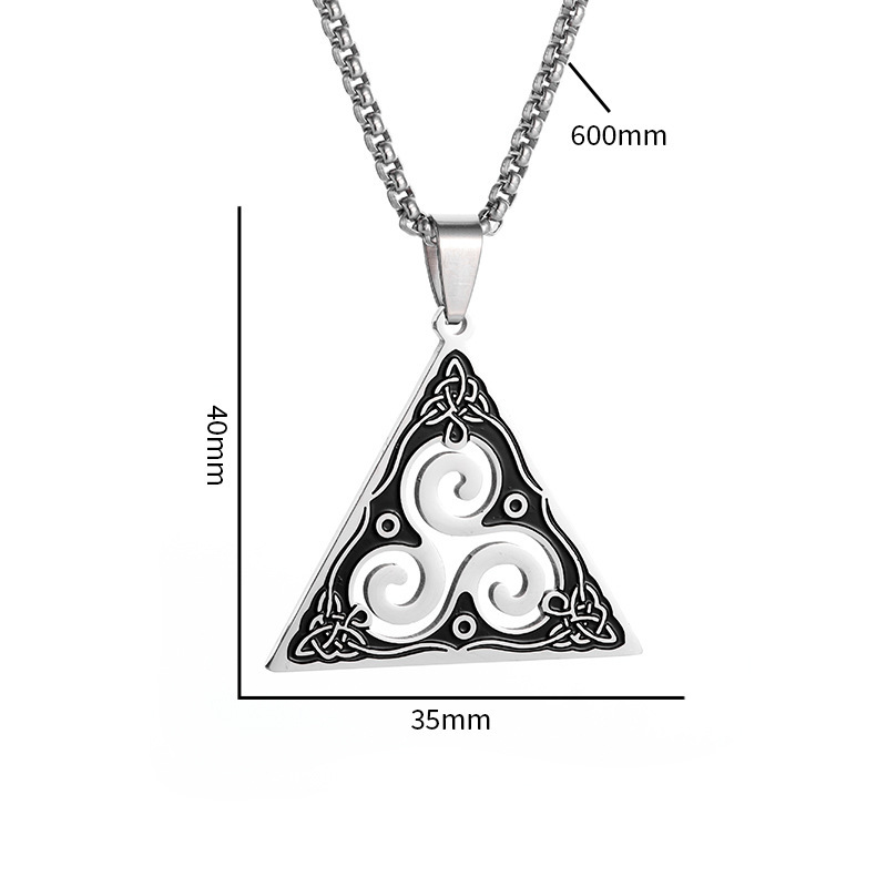 Witches Knot Pattern Men's Gender Hip-Hop Retro Witches Knot Titanium Steel Plating Men's Pendant Necklace