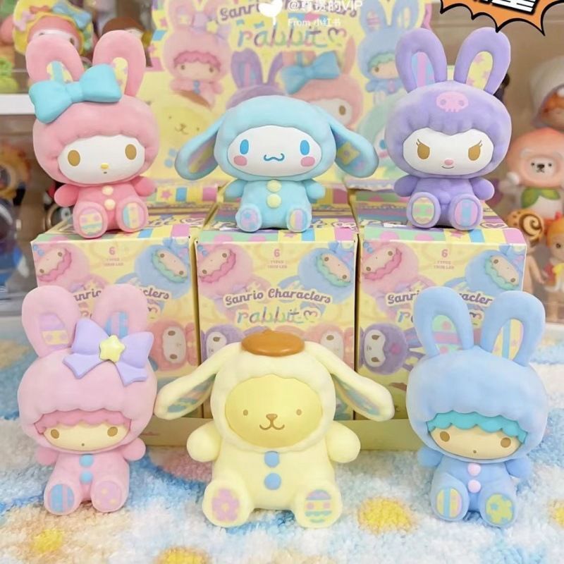 Miniso サンリオバニーセリーズブラインドボックスメロディーシナモンドッグクロメフィギュア人形デスクトップ装飾品|undefined