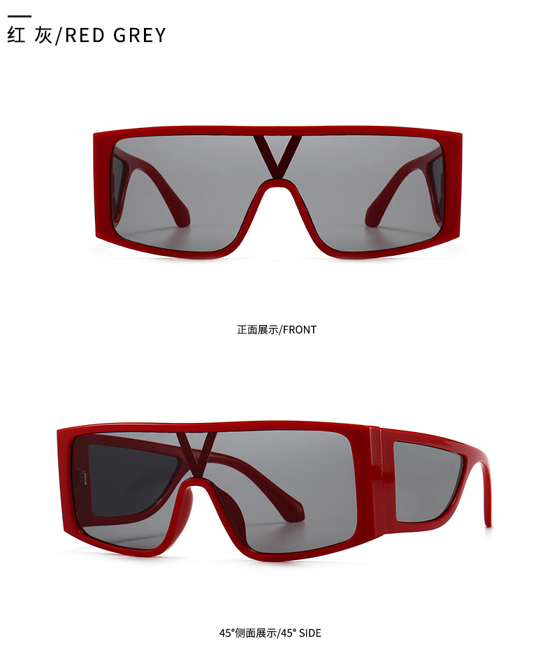 Retro Square Flat Top Geometric Sunglasses Big-name Sunglasses display picture 3
