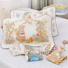 儿童枕巾六层纱布卡通枕巾宝宝纱布棉枕盖柔软舒适吸汗透气枕巾