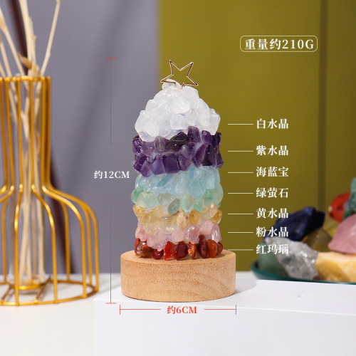 Natural crystal gravel night light seven-color crystal raw stone diy bedside lamp usb plug-in night light Christmas gift