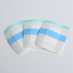 Breathable PU dressing pad with cotton blank pad, fixed medicated plaster adhesive pad, disposable shower PU film